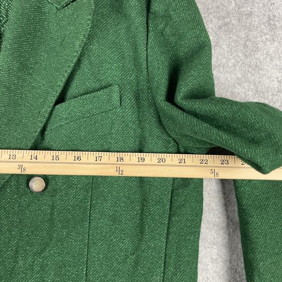 J Peterman Blazer Sport Coat Mens 44R Green Wool Blend Double Breasted Unlined - Picture 7 of 16